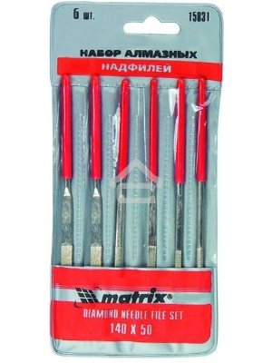 Набор надфилей MATRIX 15831  алмазных 140х50х3 6шт