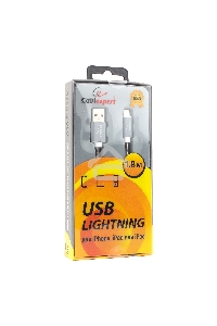 Кабель Cablexpert для Apple CC-G-APUSB02Gy-1.8M, AM/Lightning, серия Gold, длина 1.8м, титан, блистер