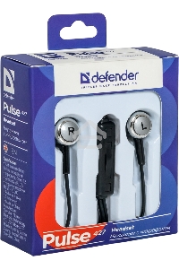 Наушники Defender Pulse 427 черный  вставки