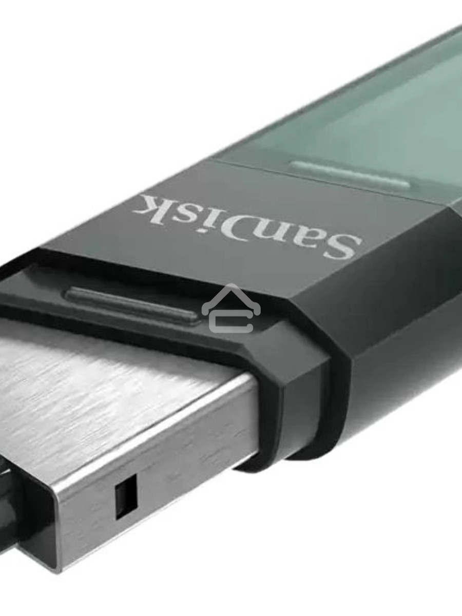 Флеш диск Sandisk 64Gb iXpand Flip SDIX90N-064G-GN6NN USB3.1 зеленый/серебристый