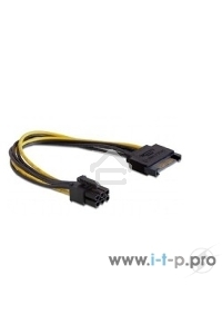 Разветвитель питания Cablexpert CC-PSU-SATA, SATA->PCI-Express 6pin, для подключения в/к PCI-Е (6pin) к б/п ATX