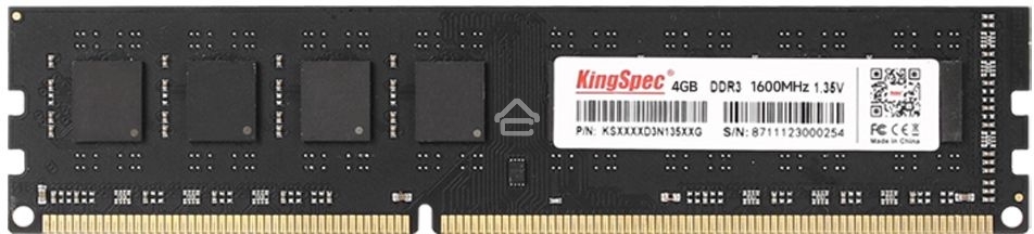 Оперативная память KingSpec, DDR3L, 4GB (1x4 GB), 1600 MHz, CL11, DIMM