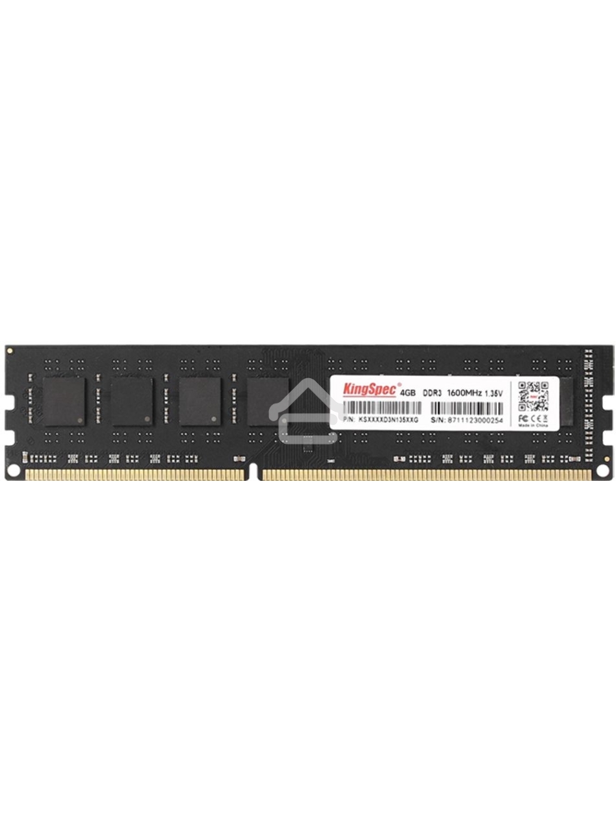 Оперативная память KingSpec, DDR3L, 4GB (1x4 GB), 1600 MHz, CL11, DIMM