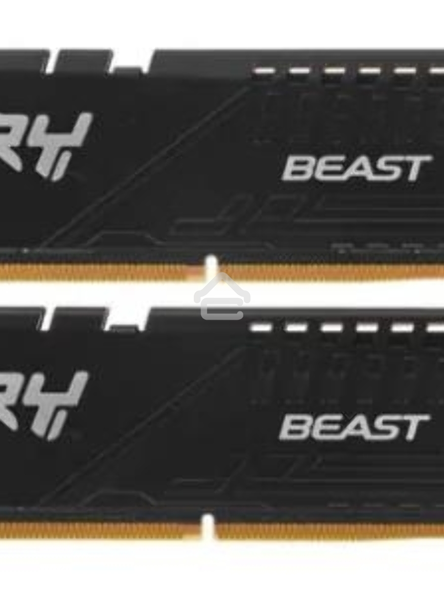 Оперативная память Kingston Fury Beast, DDR5, 64GB (2x32GB), 5200MHz, CL40, DIMM, с радиаторами, черный