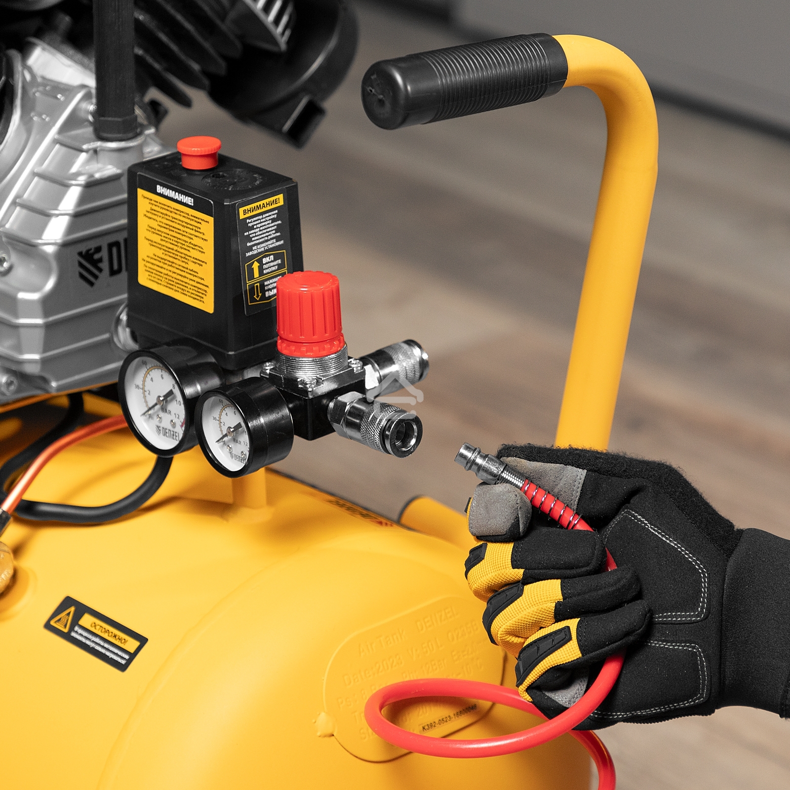 Компрессор воздушный Denzel прям. привод DCV1800/50, 1,8 кВт, 50 л, 320 л/мин