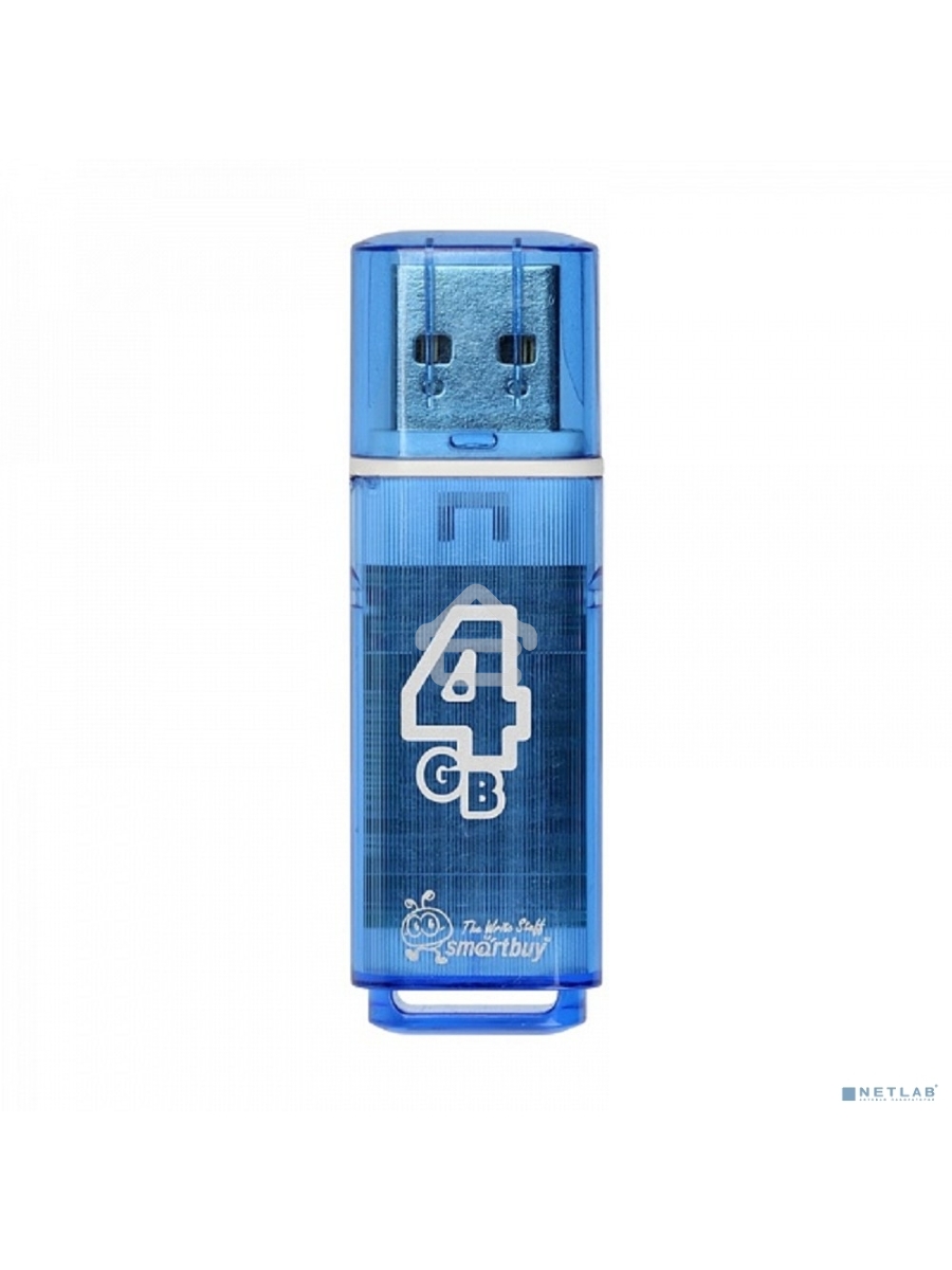 Флеш диск Smartbuy 4Gb USB Drive <USB2.0> Glossy series Blue (SB4GBGS-B)