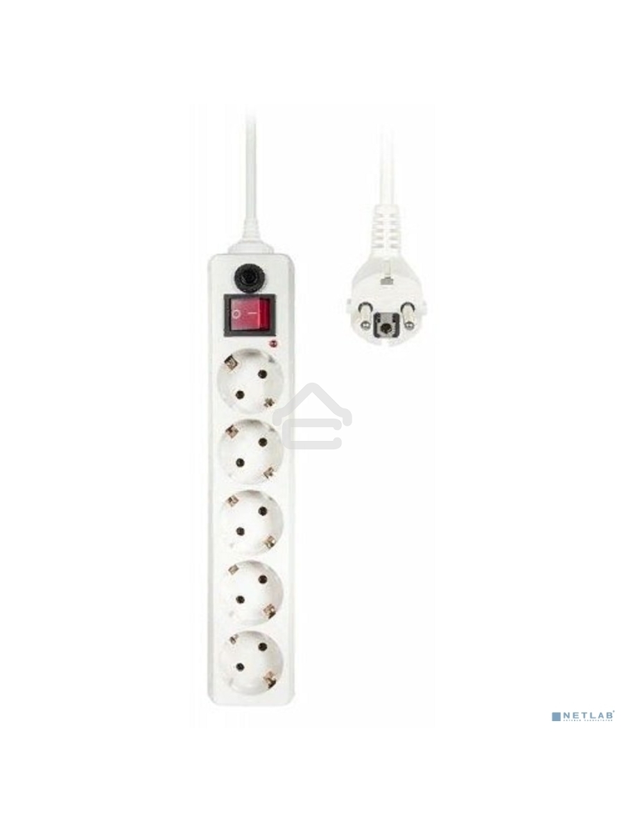 Сетевой фильтр Buro 500SH-5-W 5м (5 розеток) белый (коробка)