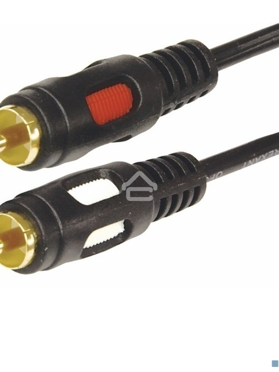 Шнур 2 RCA - 2 RCA, длина 5 метров, черный (GOLD) Rexant
