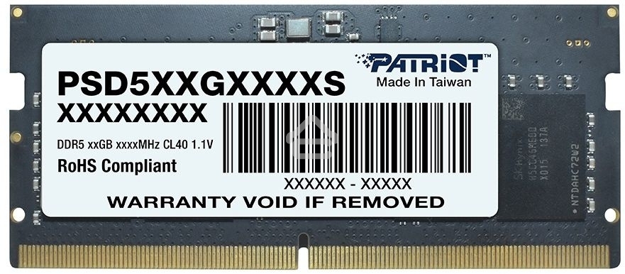 Оперативная память Patriot, DDR5, 32GB (1x32 GB), 4800 MHz, CL40 SO-DIMM