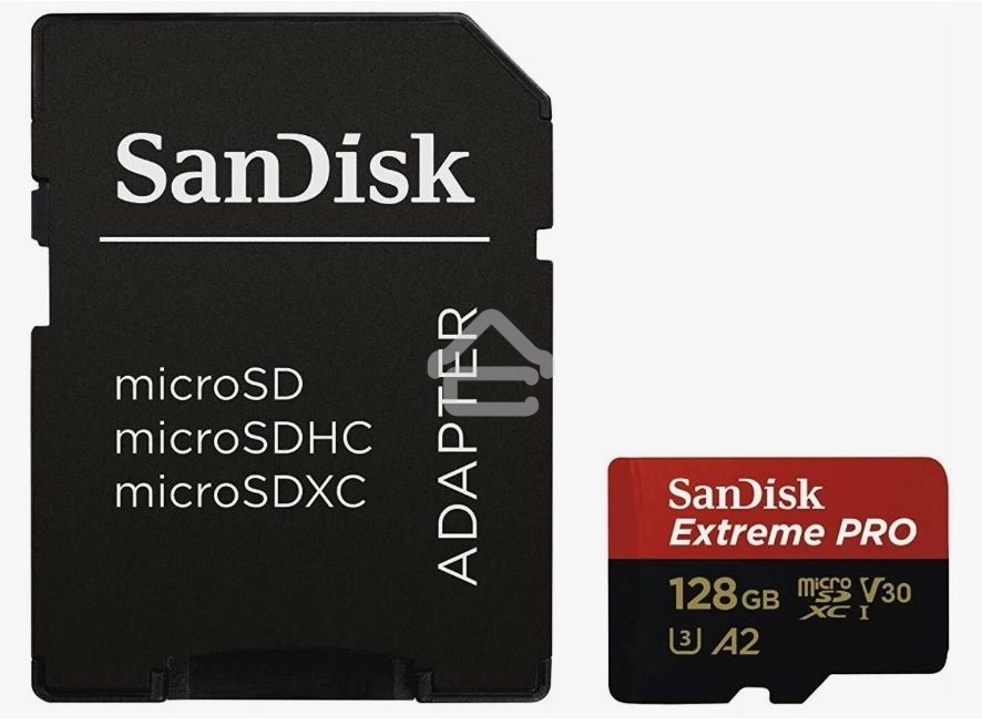 Карта памяти SanDisk Extreme Pro с адаптером microSD UHS I Card 128GB for 4K Video on Smartphones, Action Cams & Drones 200MB/s Read, 90MB/s Write, Lifetime Warranty