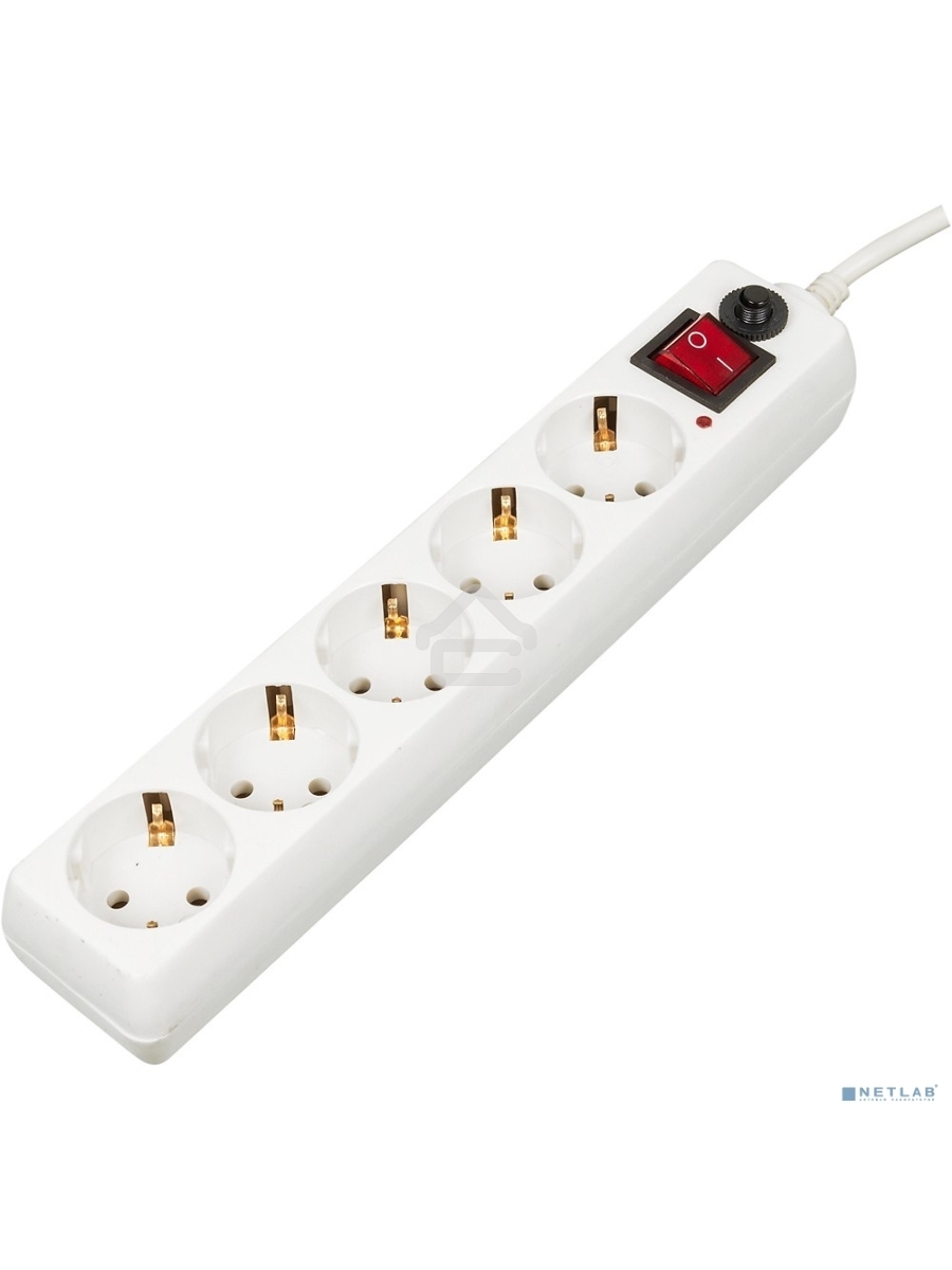 Сетевой фильтр Buro 500SH-5-W 5м (5 розеток) белый (коробка)
