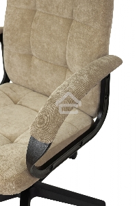 Кресло руководителя Бюрократ CH 002 Fabric Light-21 песочный,  крестов. пластик