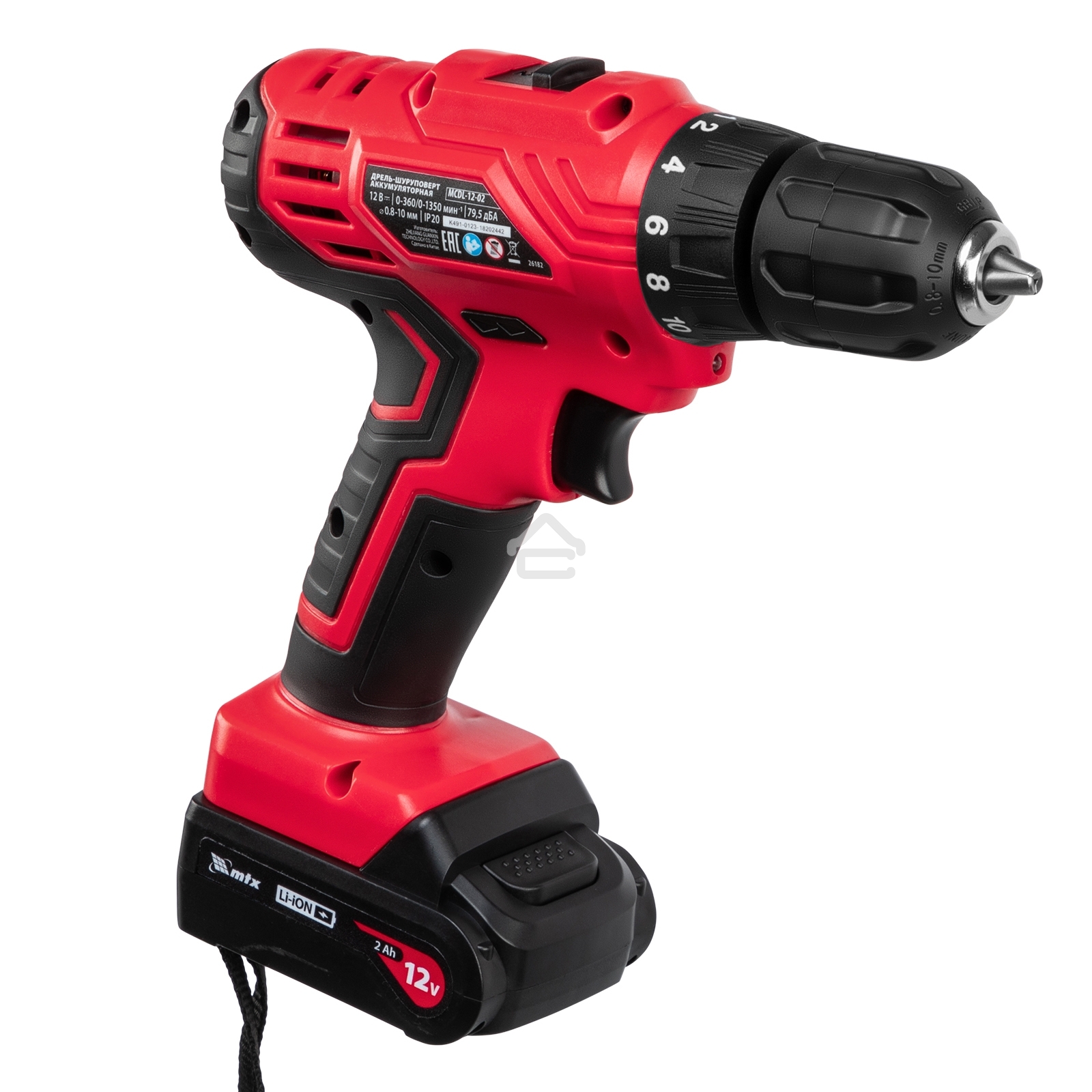 Дрель-шуруповерт аккумуляторная MTX MCDL-12-02, Аккумуляторная, 12В, 2 АКБ, Кейс