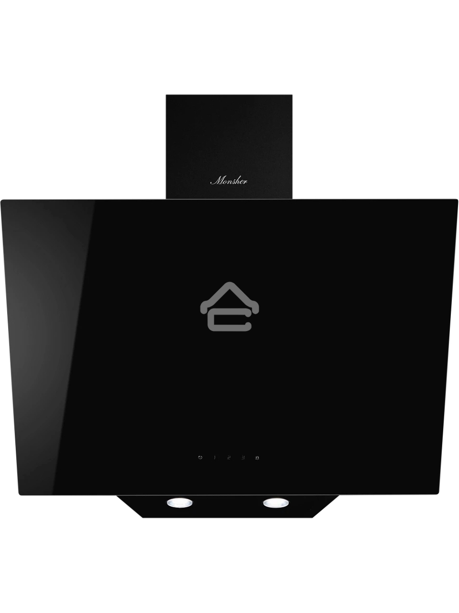 Наклонная вытяжка Monsher AMIENS 50 Noir, ширина 50 см, отвод/рециркуляция, 700 м3/час, сенсорное управление, 3 скорости, светодиодное освещение 2*1 Вт, металлические жироулавливающие фильтры, угольный фильтр KM 101 (опция), цвет: чёрный ПРОМО