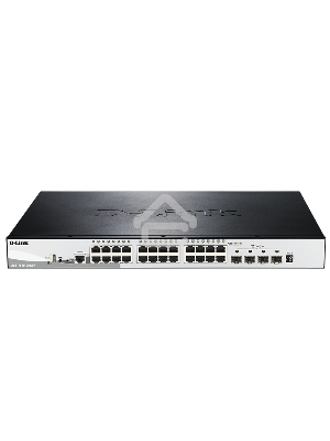 Управляемый стекируемый коммутатор D-Link DGS-1510-28XMP/A1A SmartPro с 24 портами 10/100/1000Base-T с поддержкой РоЕ и 4 портами 10G Base-X SFP+