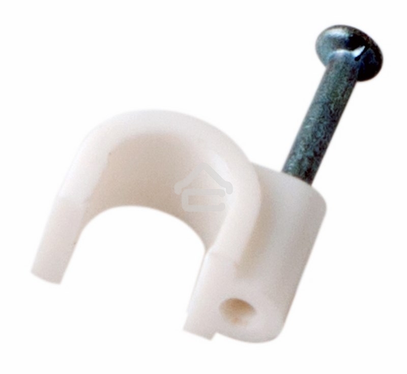 Крепеж кабеля круглый 7 мм, белый (упак. 50 шт) Rexant