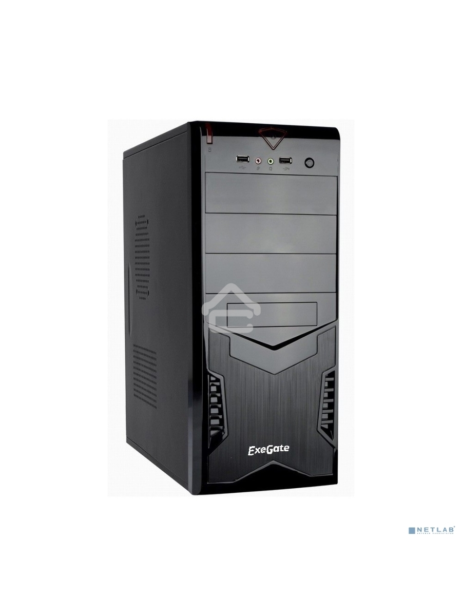 Компьютерный корпус Miditower Exegate CP-601 Black, ATX, <без БП>, 2*USB, Audio