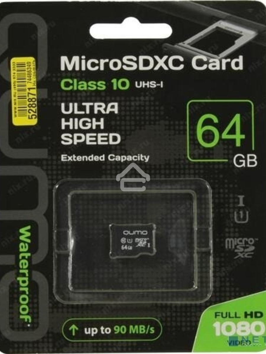 Флеш карта QUMO MicroSDXC 64GB Сlass 10 UHS-I ,3.0 без адаптера SD, черно-красная картонная упаковка