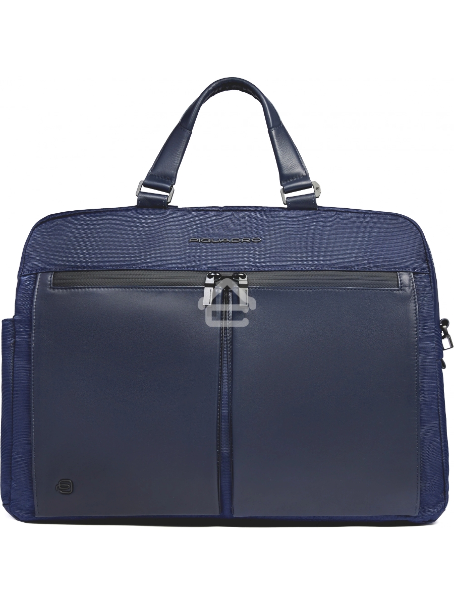 Деловая сумка Piquadro Orion CA6624S136/BLU с отделением для ноутбука синий ткань/натур.кожа