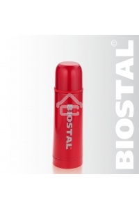 Термос Biostal NB-350 C-R 0,35 л., узкое горло, с кноп. цв.красный