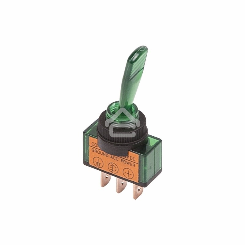 Тумблер 12V 20А (3c) ON-OFF однополюсныйс зеленой подсветкойRexant