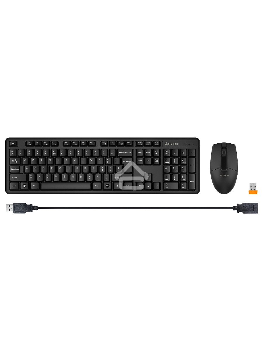 Клавиатура + мышь A4Tech 3330N клав:черный мышь:черный USB беспроводная Multimedia