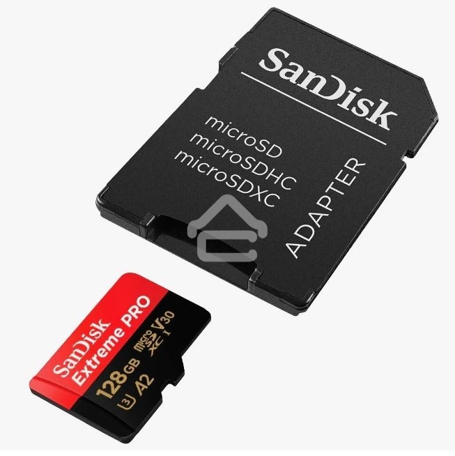 Карта памяти SanDisk Extreme Pro с адаптером microSD UHS I Card 128GB for 4K Video on Smartphones, Action Cams & Drones 200MB/s Read, 90MB/s Write, Lifetime Warranty
