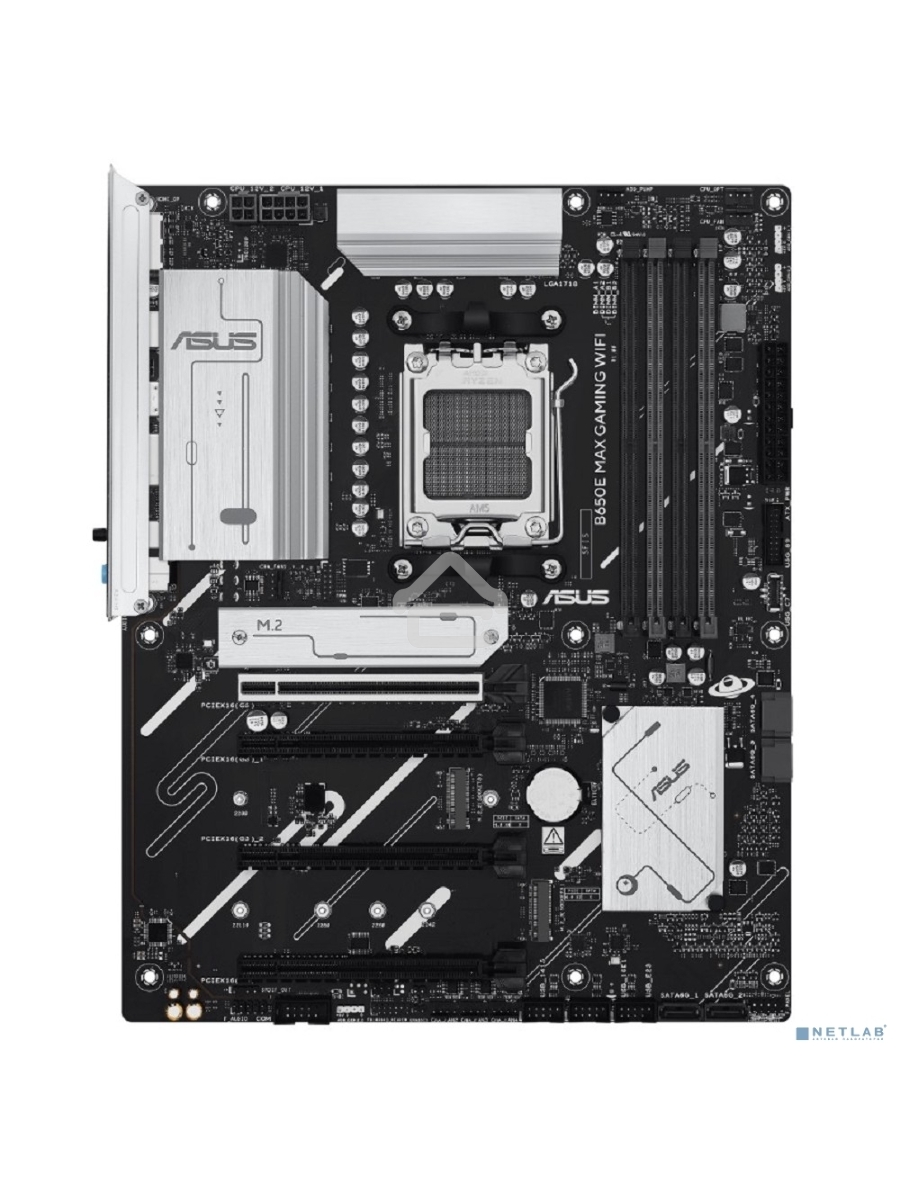 Материнская плата ASUS B650E MAX GAMING WIFI, AM5, AMD B650, 4xDDR5, 4xSATA, 3xM.2, 1xPCIe 5.0 x16, 1xPCIe 4.0 x16, 2xPCIe 3.0 x1, 1xDP, 1xHDMI, 1x2.5Gb LAN, Wi-Fi 6E, Bluetooth 5.3, 4xUSB-A 10Gbps, 1xUSB-C 10Gbps, 2xUSB-A 5Gbps, 2xUSB-A 2.0, 3x3.5 мм, 7.