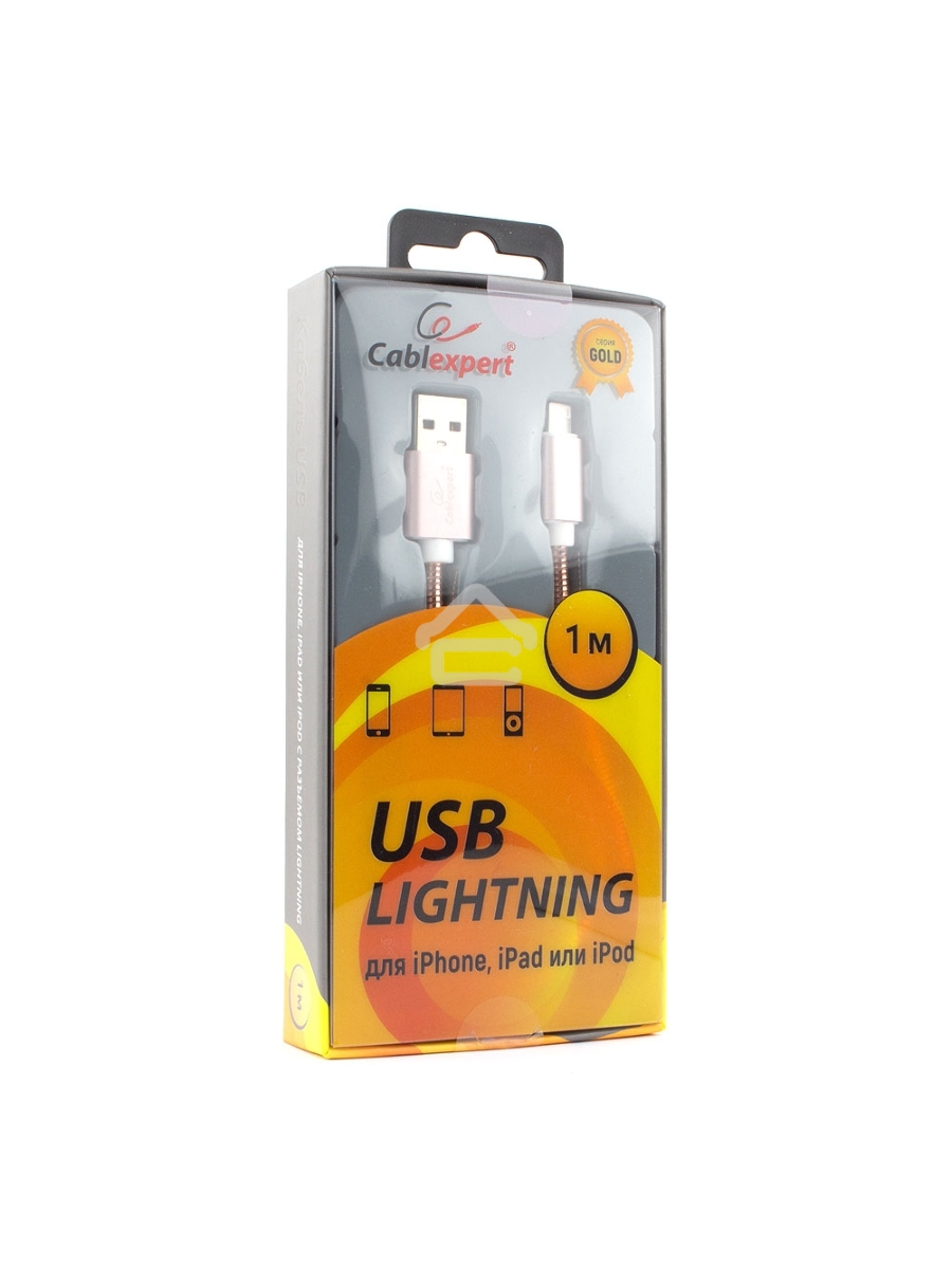 Кабель Cablexpert для Apple CC-G-APUSB02Cu-1M, AM/Lightning, серия Gold, длина 1м, золото, блистер