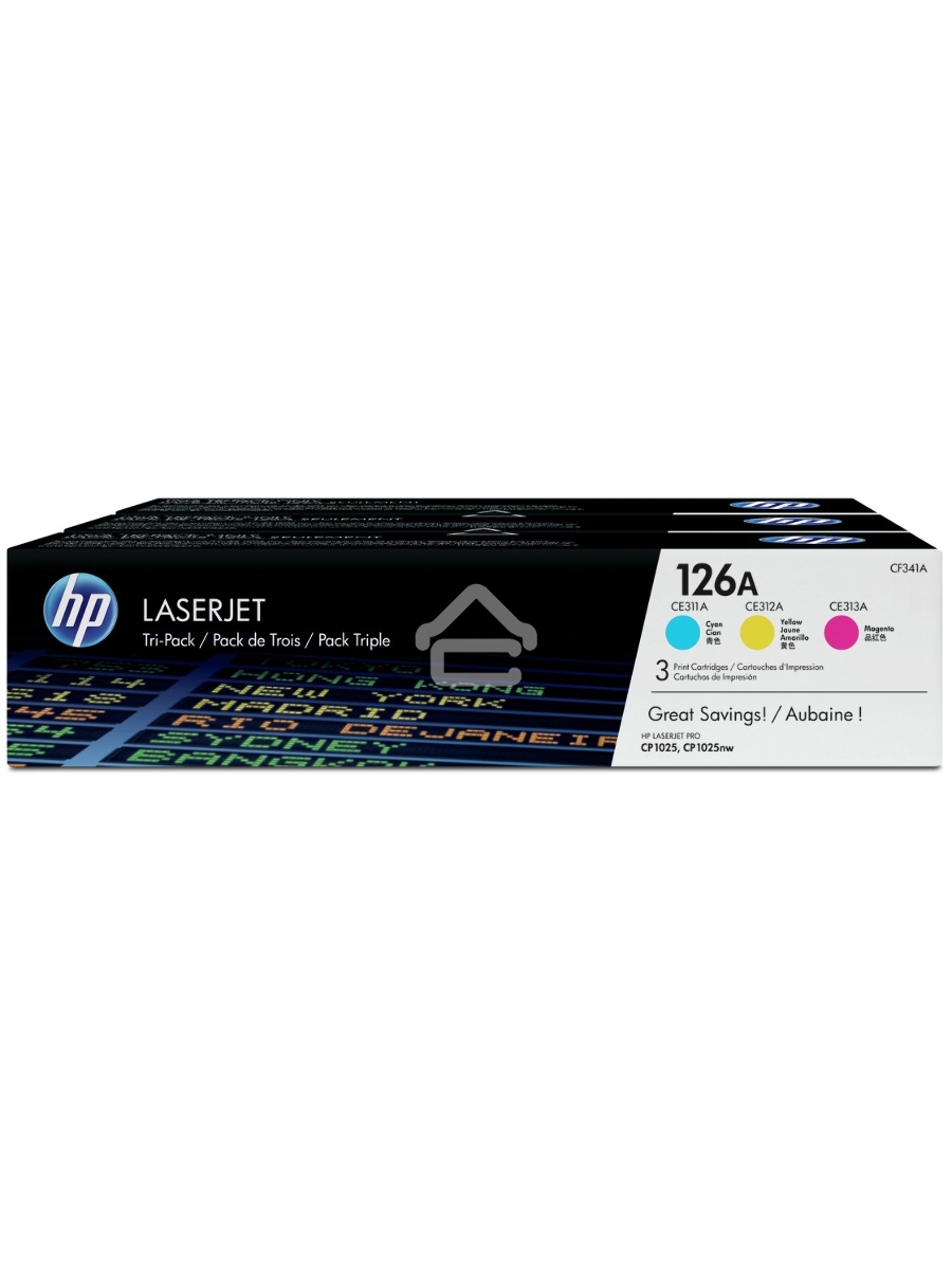 Картридж лазерный комплект HP CF341A голубой/пурпурный/желтый для LJ CP1025 3 х 1000 стр