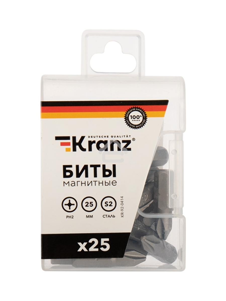Бита PH2х25 мм для шуруповерта (упак. 25 шт.) Kranz