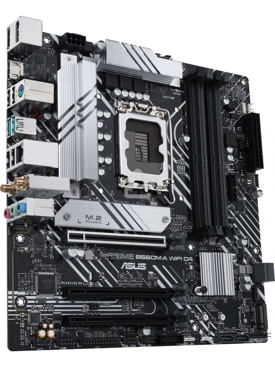 Материнская плата ASUS PRIME B660M-A WIFI D4, Socket LGA 1700, Intel B660, 4xDDR4, 4xSATA, 2xM.2, 1xPCIe 4.0 x16, 1xPCIe 3.0 x16, 1xDP, 2xHDMI, 1x 1Gb LAN, 2xUSB-A 3.2 Gen 2, 4xUSB-A 2.0, 3x3.5 мм, 7.1, mATX