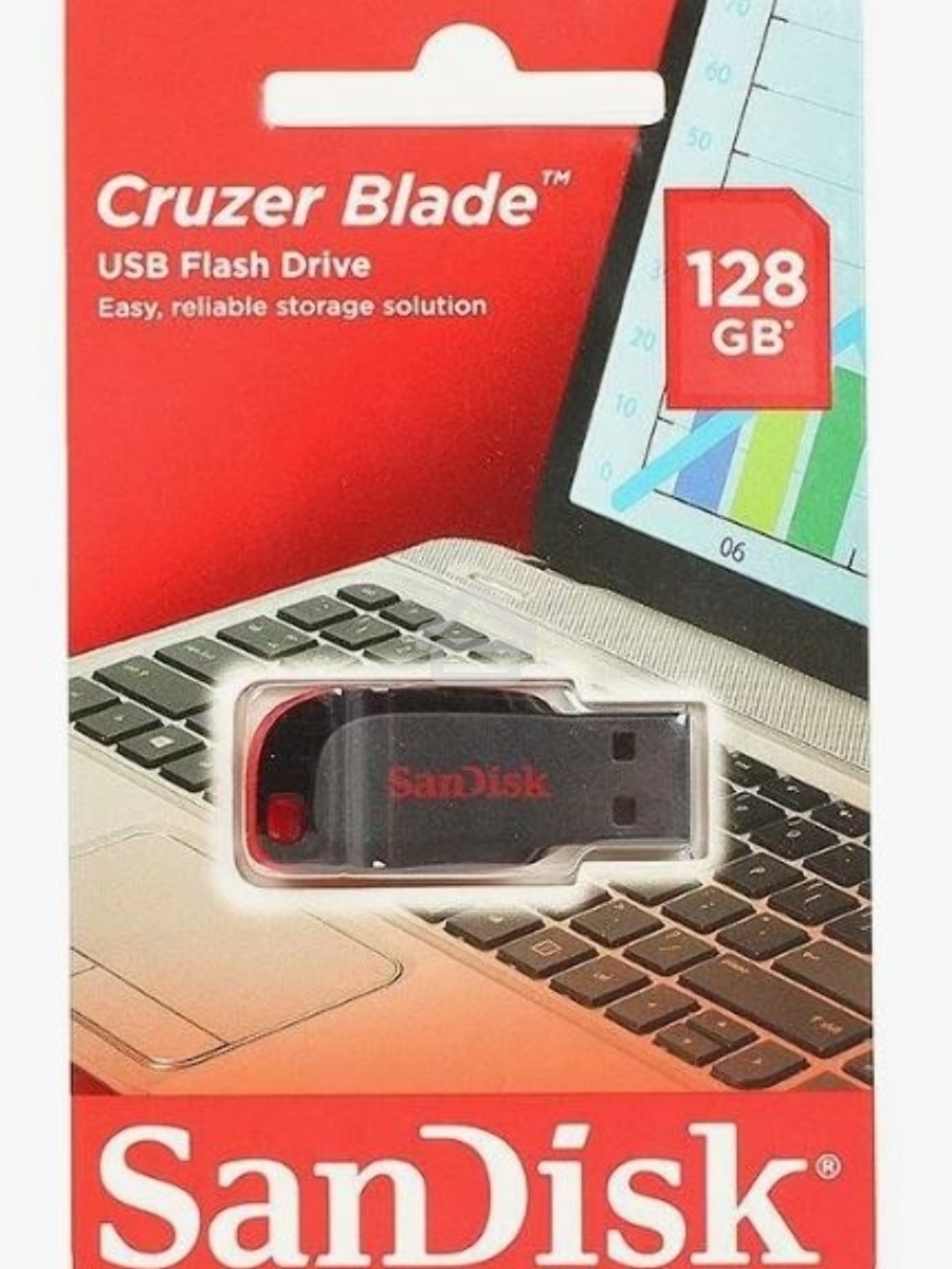 Флеш диск 128GB SanDisk CZ50 Cruzer Blade, USB 2.0