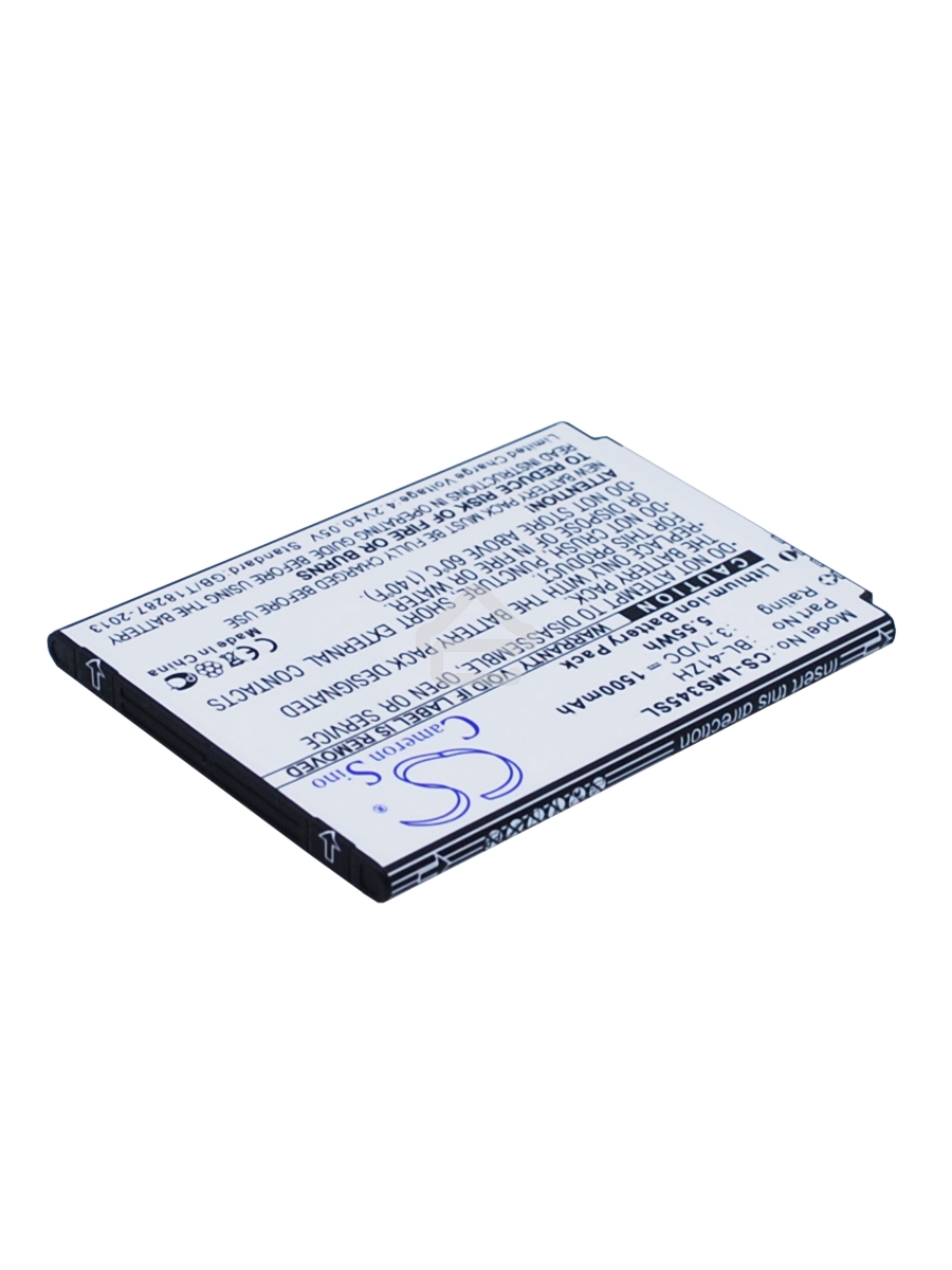 Аккумулятор CameronSinoCS-LMS345SL BL-41ZH для LG L Fino D295, LG X220DS 3.7V / 1500mAh / 5.55Wh