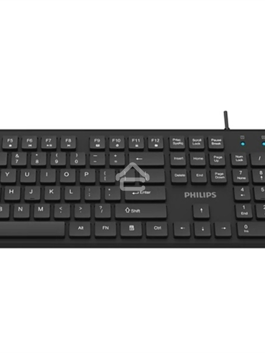 Проводной комплект Philips SPT6264, USB 2.0 104 клав/3 кнопки, 800-2400dpi, русская заводская раскладка, чёрный