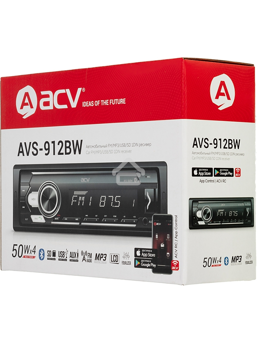 Автомагнитола ACV AVS-912BW 1DIN 4x50Вт