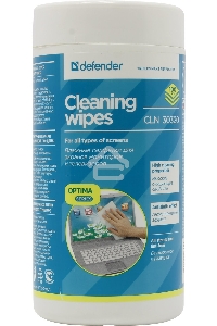 Чистящие салфетки Defender CLN 30320 ECO для экранов всех видов: ЭЛТ, ЖК, плазменными панелями / туба / 100 шт / Россия