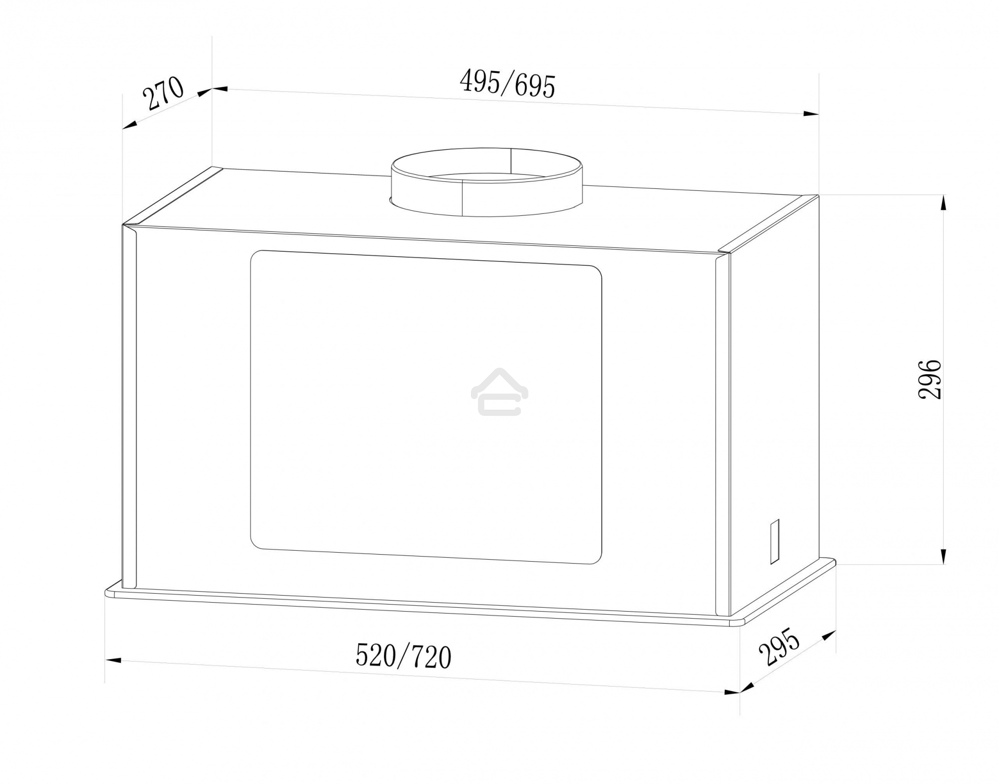 Вытяжка встраиваемая LEX GS Bloc G 600 BL черный управление: кнопочное (1 мотор)