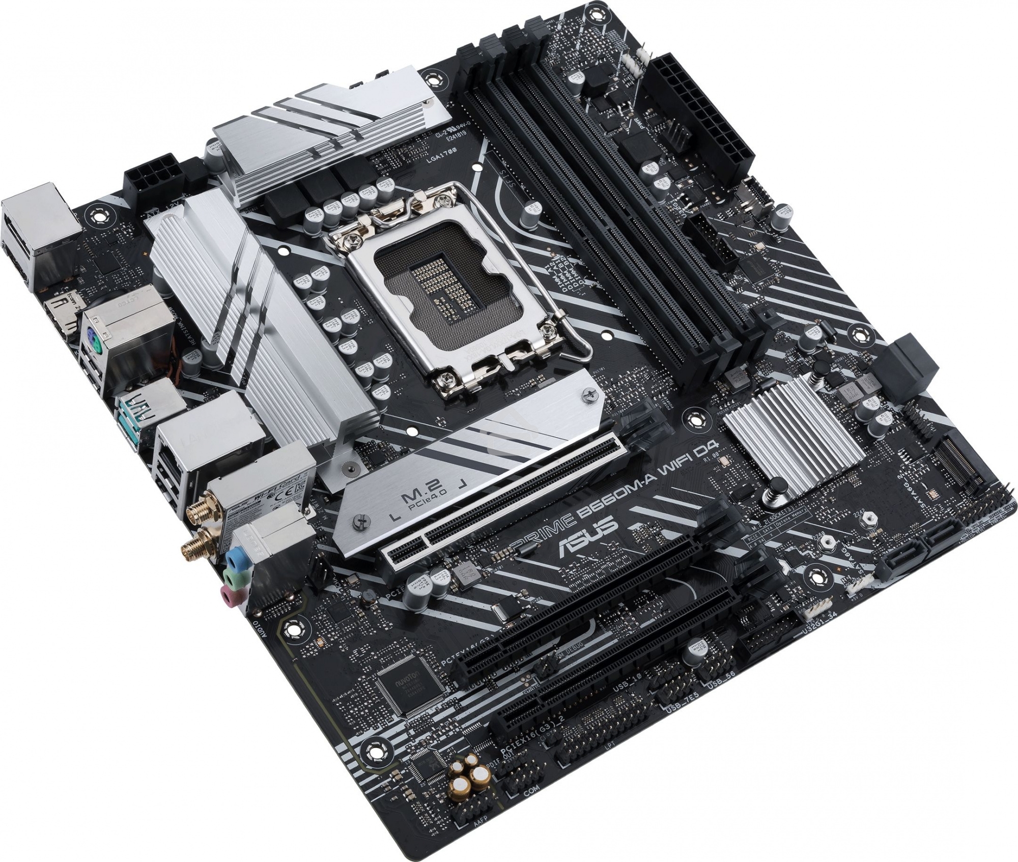Материнская плата ASUS PRIME B660M-A WIFI D4, Socket LGA 1700, Intel B660, 4xDDR4, 4xSATA, 2xM.2, 1xPCIe 4.0 x16, 1xPCIe 3.0 x16, 1xDP, 2xHDMI, 1x 1Gb LAN, 2xUSB-A 3.2 Gen 2, 4xUSB-A 2.0, 3x3.5 мм, 7.1, mATX
