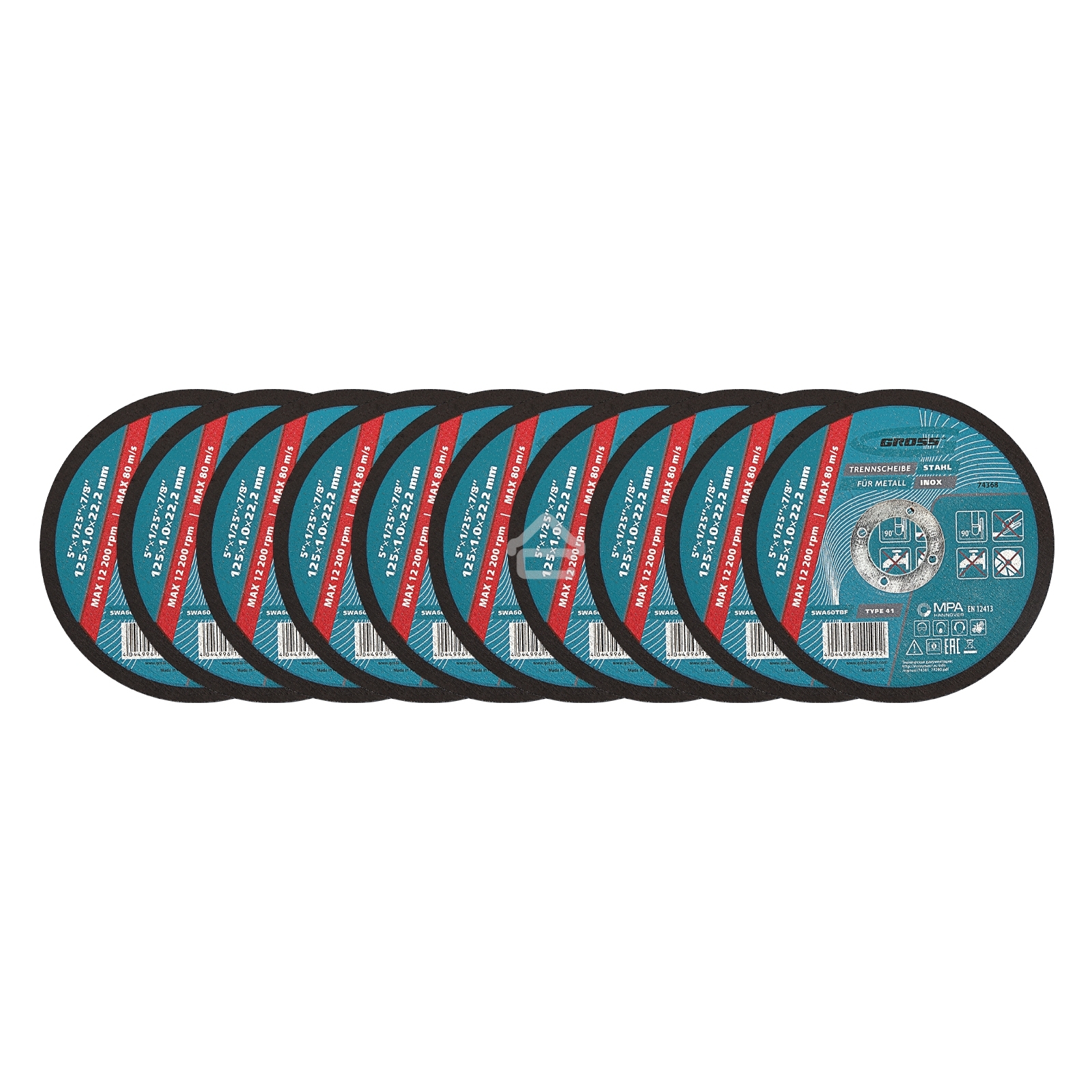 Круг отрезной по металлу Gross SWA60TBF 125х1.0х22.2мм 74368