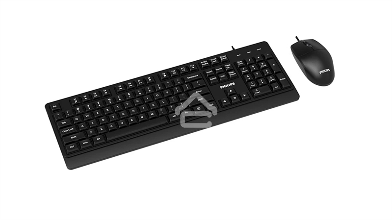 Проводной комплект Philips SPT6324, USB 2.0 104 клав/3 кнопки, 1200dpi, русская заводская раскладка, черный