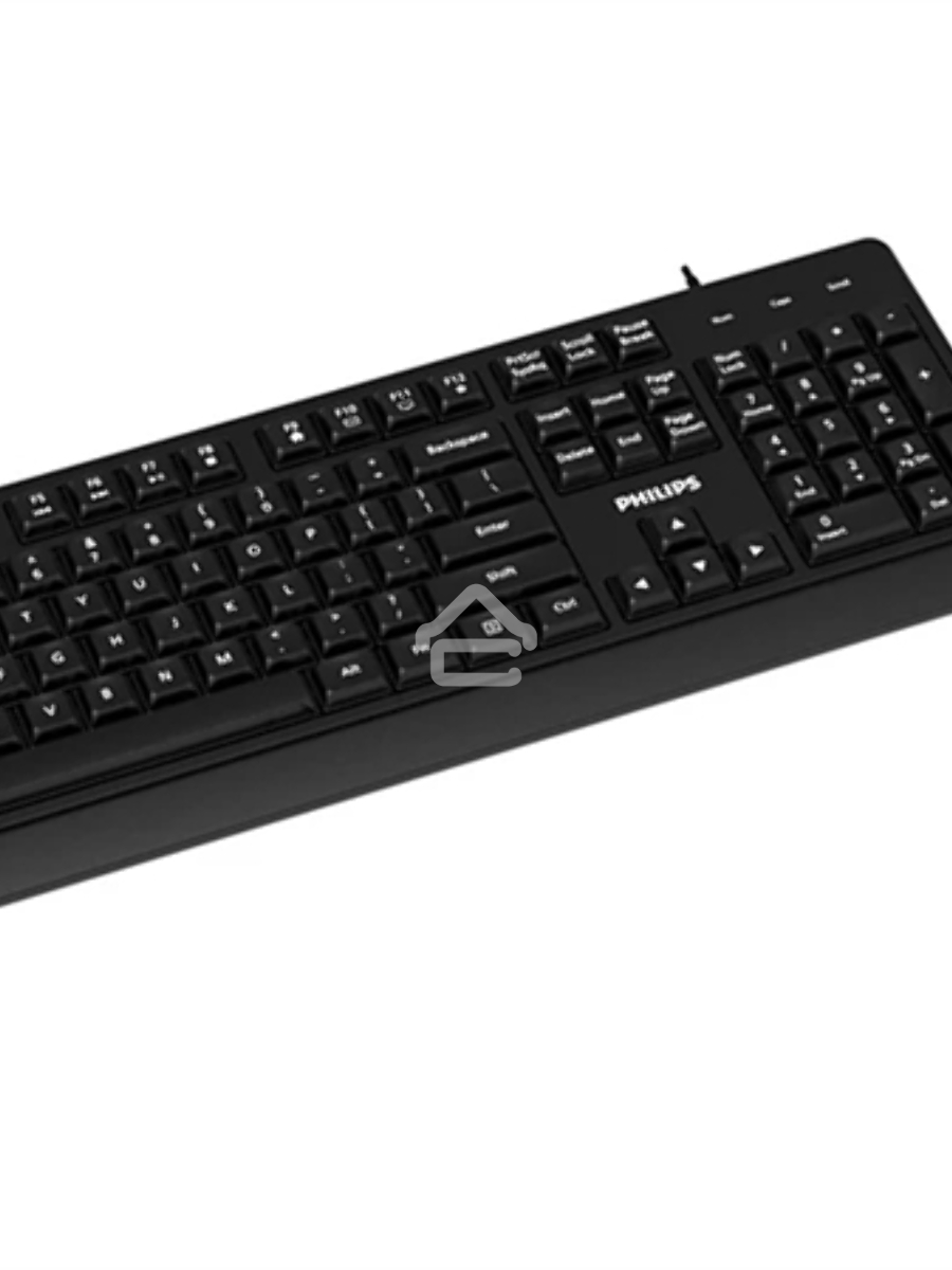 Проводной комплект Philips SPT6324, USB 2.0 104 клав/3 кнопки, 1600dpi, русская заводская раскладка, чёрный