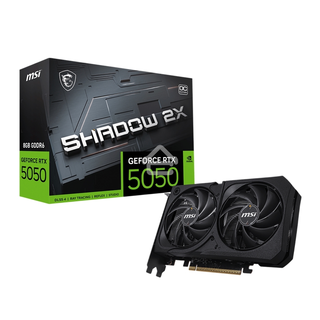 Видеокарта MSI PCI-E 5.0 RTX 5050 8G SHADOW 2X OC NVIDIA GeForce RTX 5050 8Gb 128bit GDDR6 2602/20000 HDMIx1 DPx3 HDCP Ret