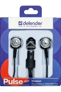 Наушники Defender Pulse 427 черный  вставки