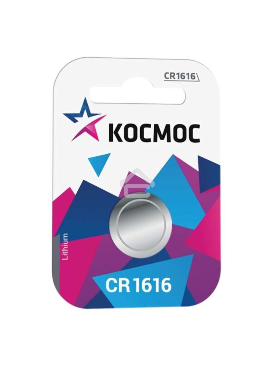 Элемент питания литиевый CR CR1616 1хBL (блист.1шт) Космос KOCR16161BL