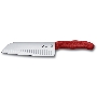 Нож кухонный Victorinox Swiss Classic (6.8521.17B) стальной сантоку лезв.170мм прямая заточка красный блистер