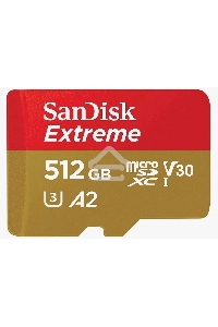 Флеш карта microSD 512GB SanDisk microSDXC Class 10 UHS-I A2 C10 V30 U3 Extreme 190MB/s