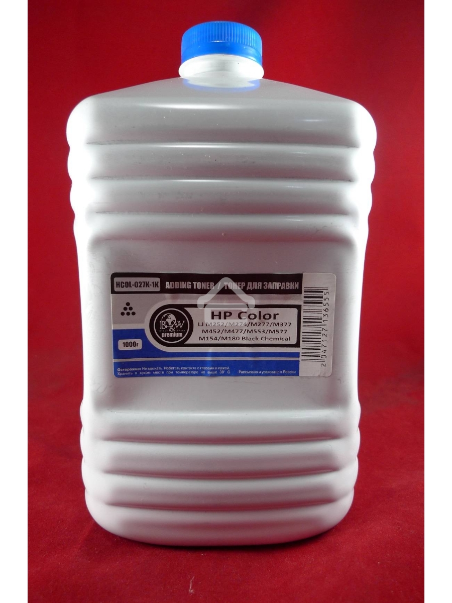 Тонер HP Color LJ M252/M274/M277/M377/M452/M477/M553/M577/M154/M180 (CF400/CF410/CF360/CF510/CF530) Black химический (кан. 1кг) BW Premium фас. Россия