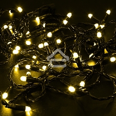 Гирлянда Neon-night Нить 10м, с эффектом мерцания, черный ПВХ, 24В, Желтый