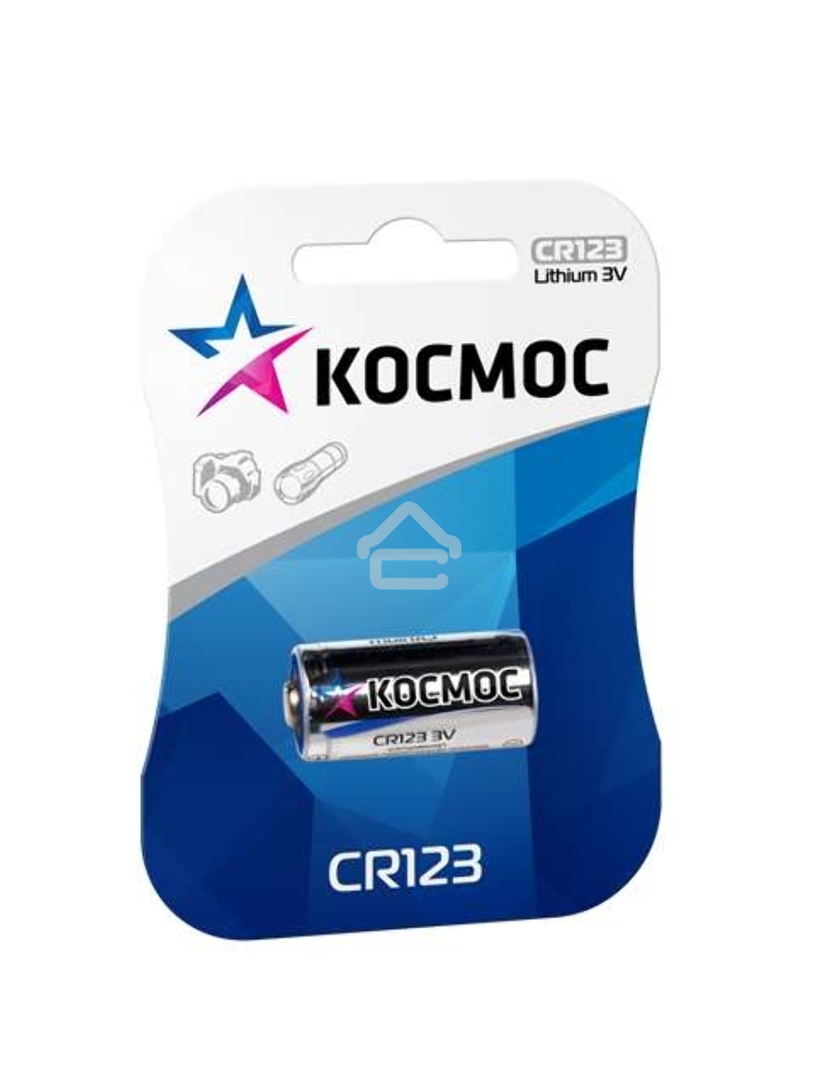 Элемент питания литиевый CR CR123 1хBL (блист.1шт) Космос KOCCR1231BL